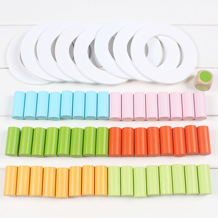 The wooden toy parent-child game, pizza tower stacking, is highly fun and can exercise the baby's hand-eye coordination, visual ability, logical thinking ability, and early education enlightenment training. It is a parent-child game Item Picture
