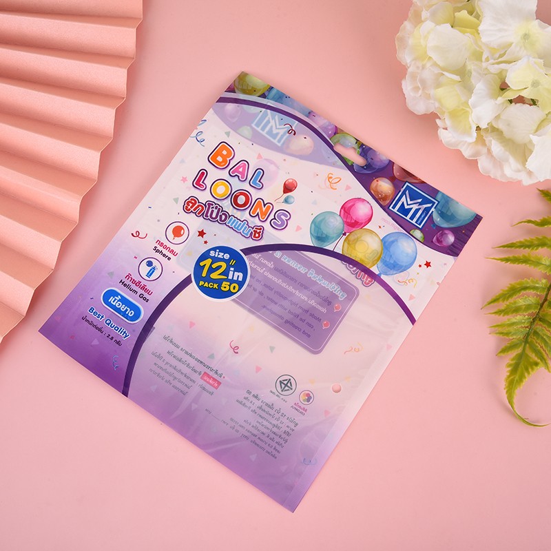 Creative color-printed balloon packaging bags, semi-open window three-side sealed composite bags, can be customized detail image 3