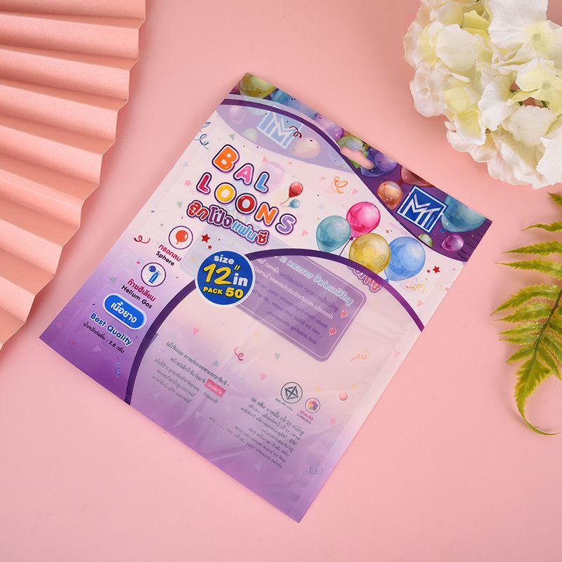 Creative color-printed balloon packaging bags, semi-open window three-side sealed composite bags, can be customized Application Scenario