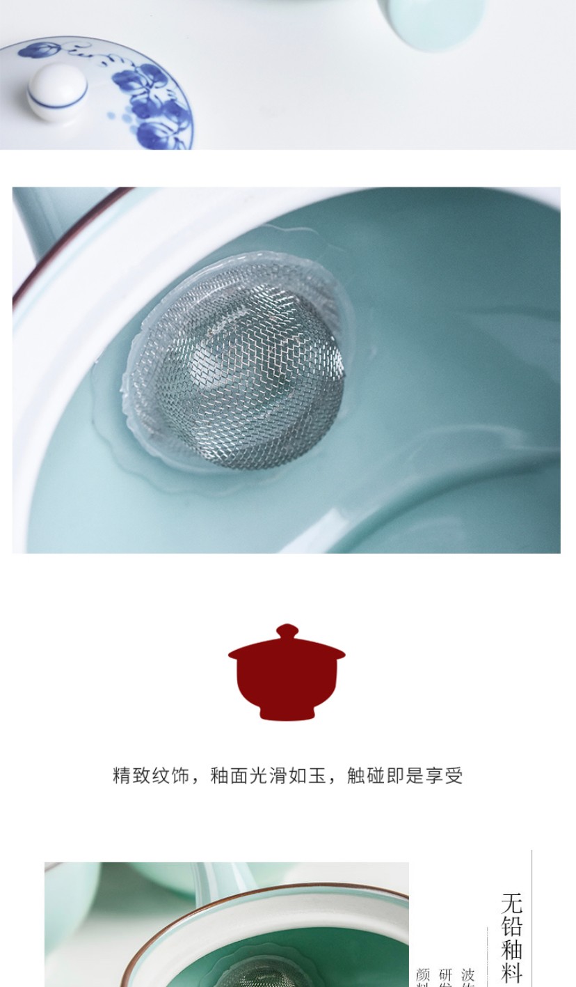 浙里 日本进口茶具波佐见烧 绿釉横手茶具31808详情图4