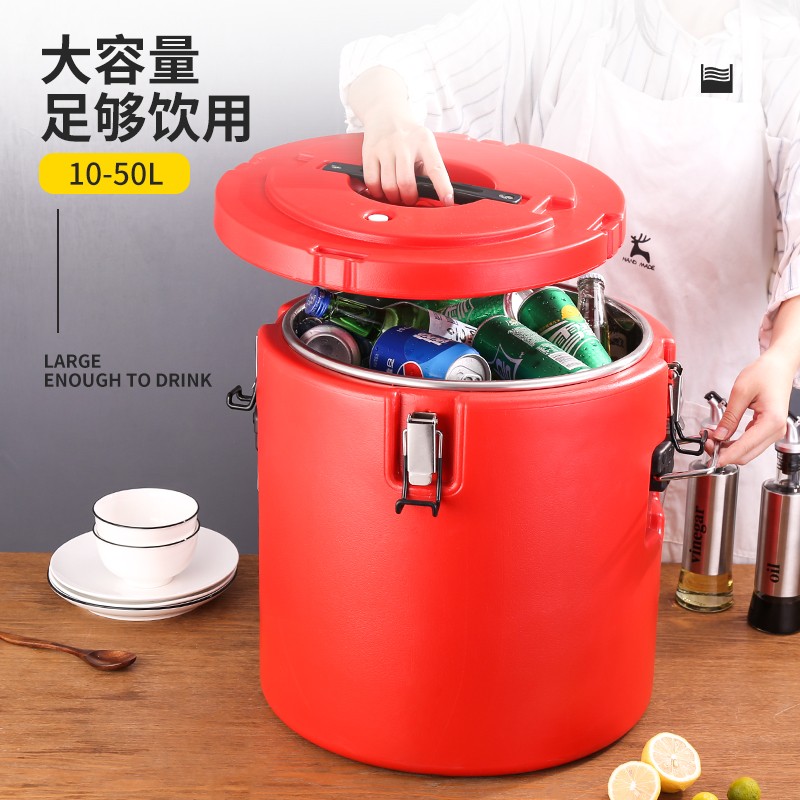 不锈钢保温桶商用大容量 运输桶汤桶豆浆桶米饭快餐桶塑料密封桶详情图5
