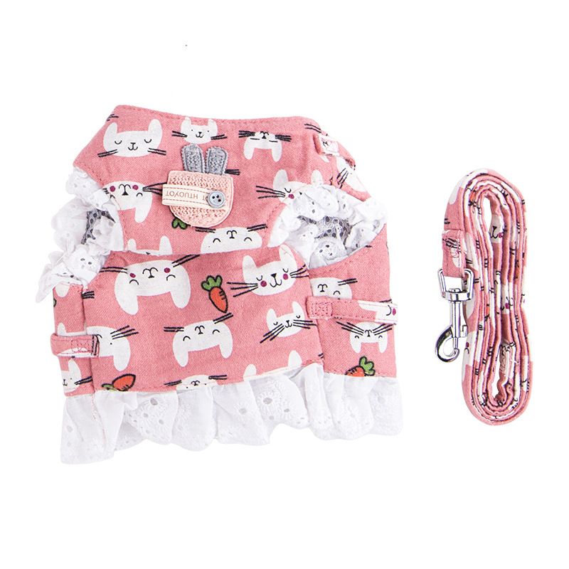 New pet chest strap cat leash anti-break lace wool cat leash vest type cat leash details Picture