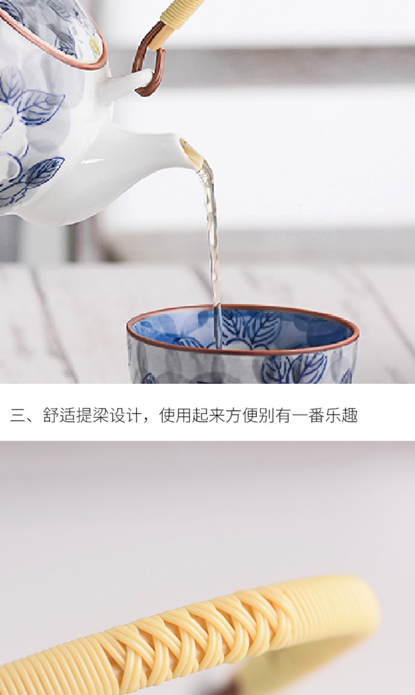 日本进口茶具波佐见烧-珍山茶花茶壶套装详情图6