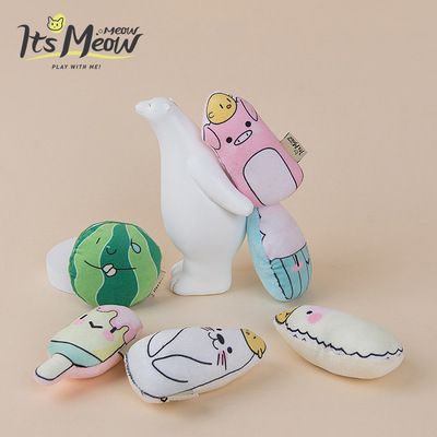 Cat toy manufacturers wholesale catnip plush cat toys nibbling teeth lamb ice cream cat toys Item Picture