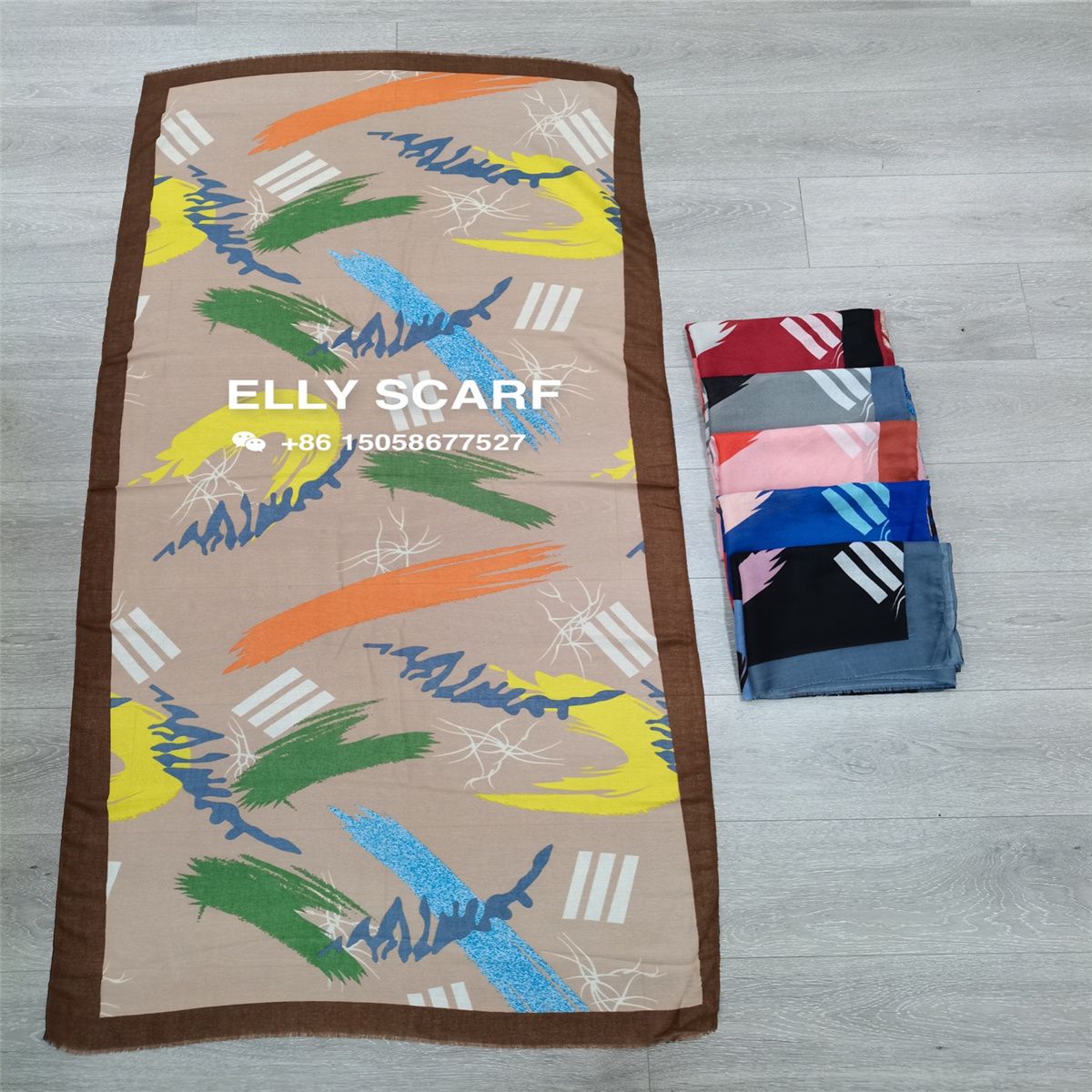 Cluttered Hand Graffiti Printed Scarf