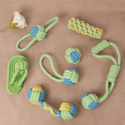 Pet tooth cleaning knot toy set cotton rope toy dog toy molar bite dog knot toy Application Scenario