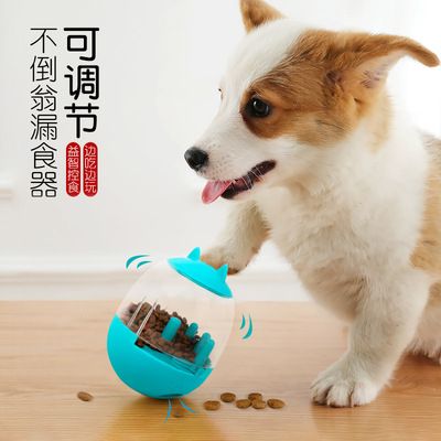 宠物用品厂家批发 狗狗玩具互动漏食玩具 猫头不倒翁漏食狗玩具图