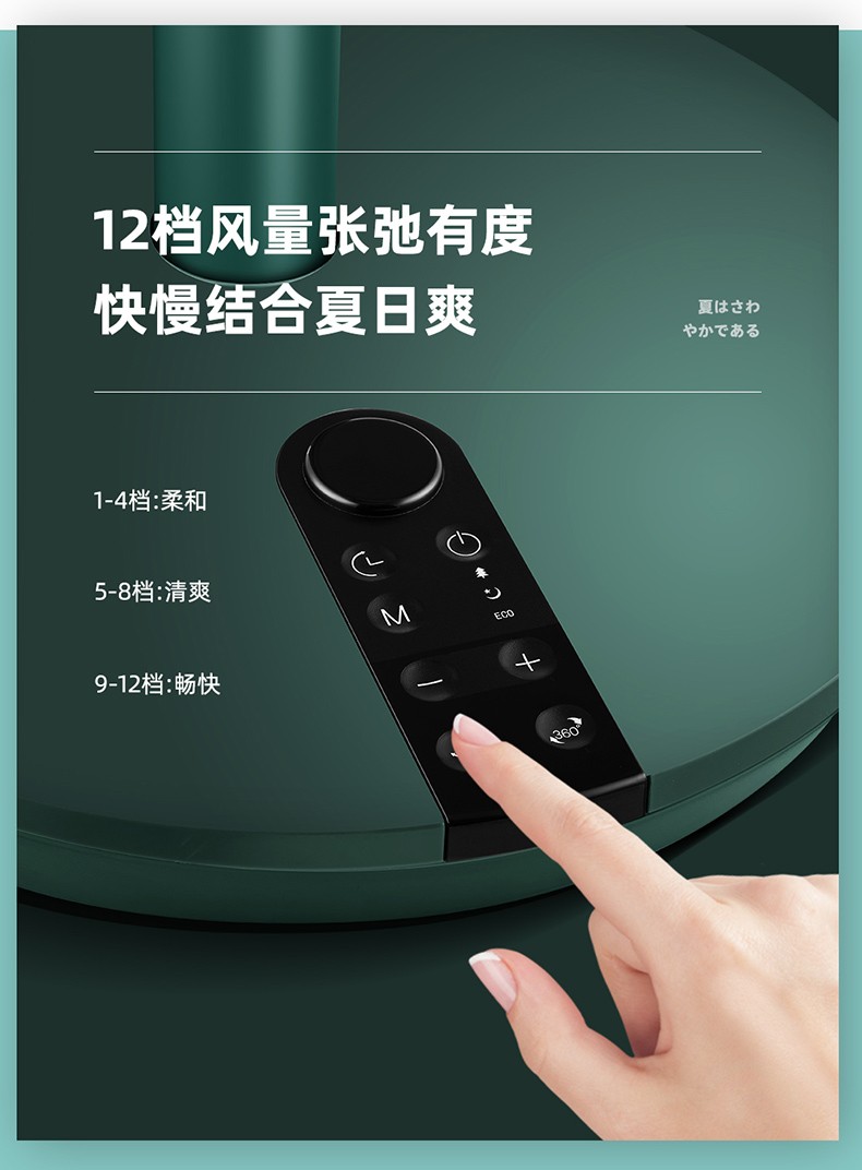 日本西哲电风扇Y-268W落地扇家用静音摇头直流变频立式空气循环扇详情图14