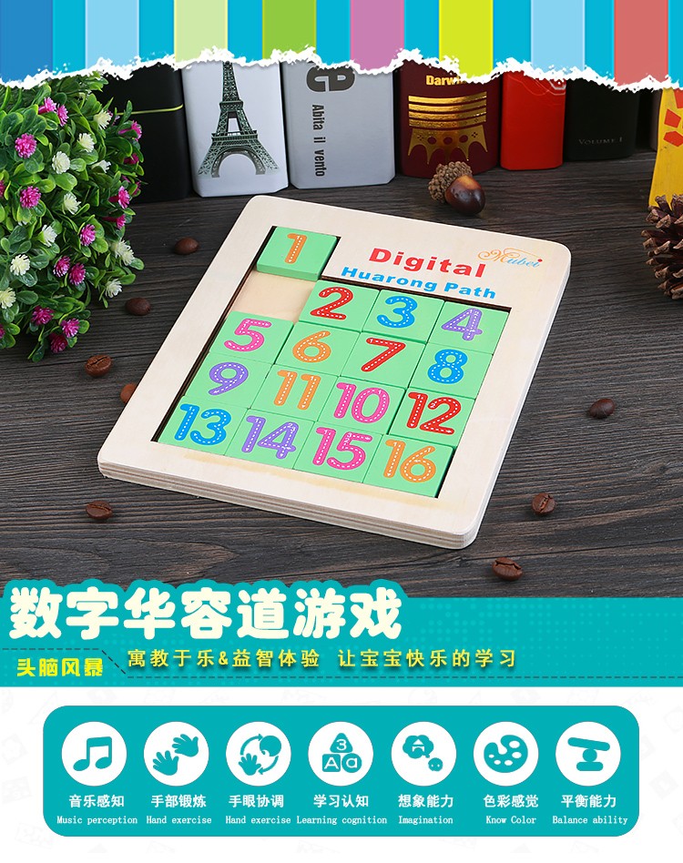 The wooden maze game, Digital Huarong Road, is highly entertaining. It can exercise babies' hand-eye coordination, visual ability, logical thinking ability, and early education enlightenment training. It is a parent-child game detail image 1