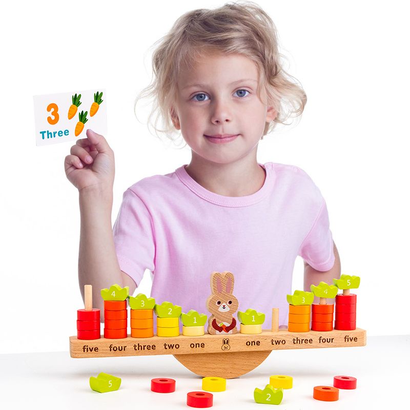 The wooden cognitive game "Rabbit Balance" is highly entertaining with rich colors. It can exercise babies' hand-eye coordination, visual ability, logical thinking ability, and early education enlightenment training. It is a parent-child game details Picture