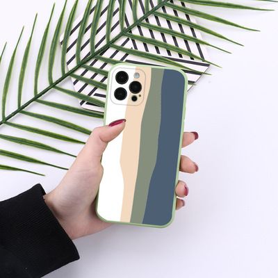 Rainbow pop motif funda protectiva aplicable apple 12 straight edge plus velvet cube soft case iphone11 funda para teléfono Application Scenario