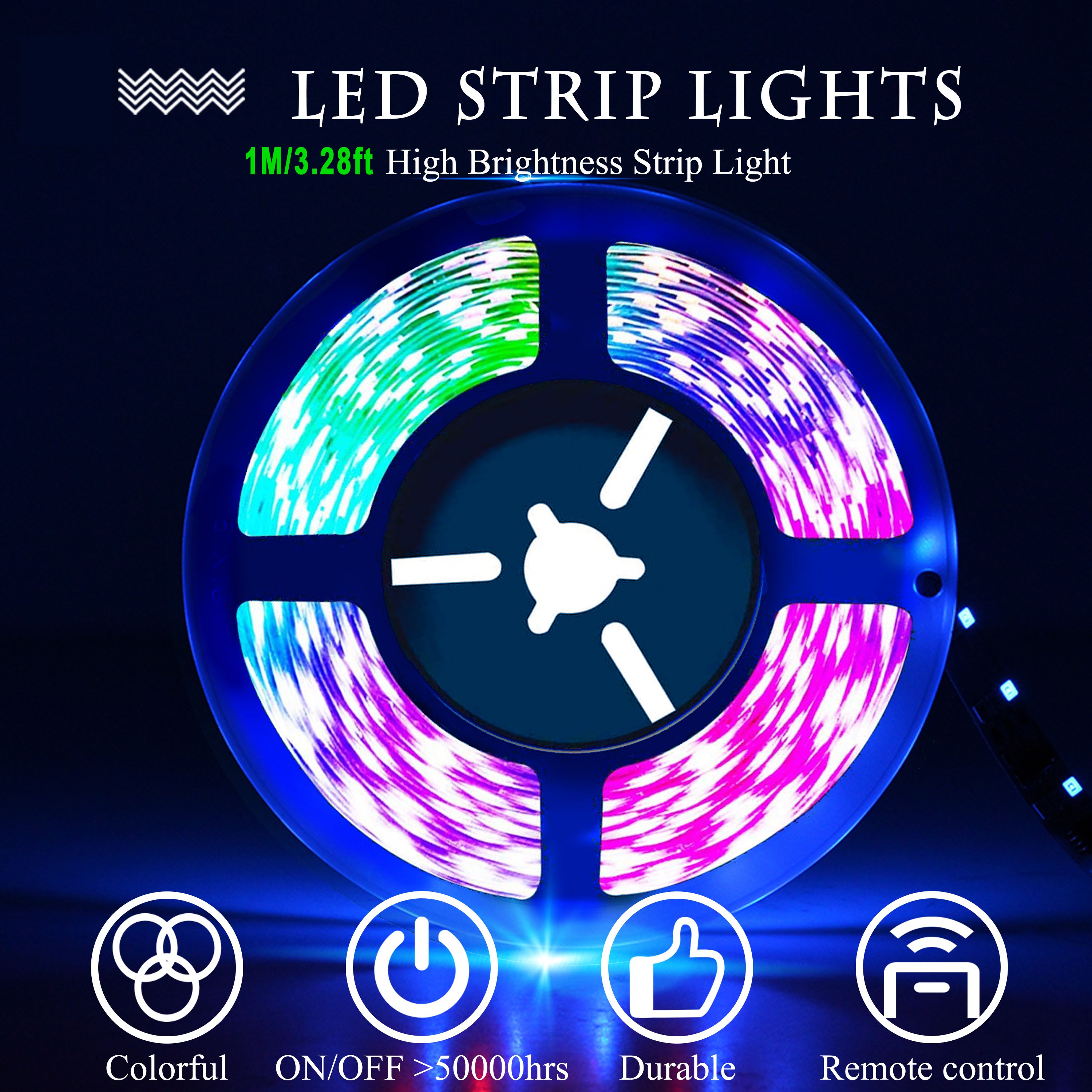 遥控式24键rgb幻彩霓虹防水led电视背景灯带