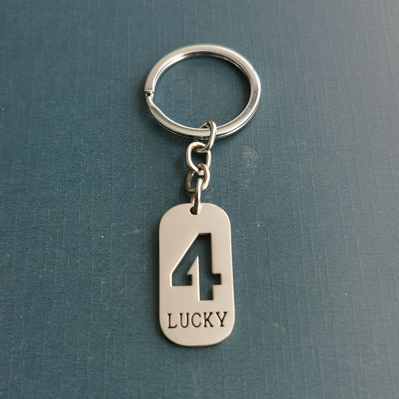 Lucky number 4: Military brand pendant, trendy commemorative necklace for men and women, minimalist titanium steel couple jewelry, gift for brothers and best friends Item Picture