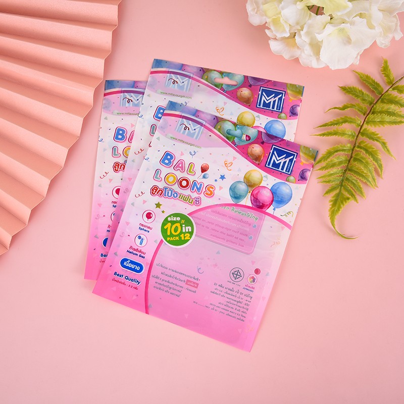 Creative color-printed balloon packaging bags, zipper bags, composite bags, three-side sealed bags, factory direct sales, customizable detail image 1