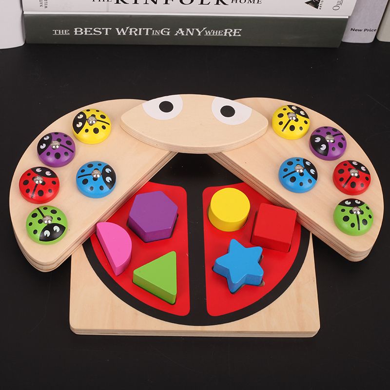 The wooden toy intelligence ladybug fishing game is highly entertaining and colorful, which can exercise babies' hand-eye coordination, visual ability, logical thinking ability, and early education enlightenment training. It is a parent-child game Specification image