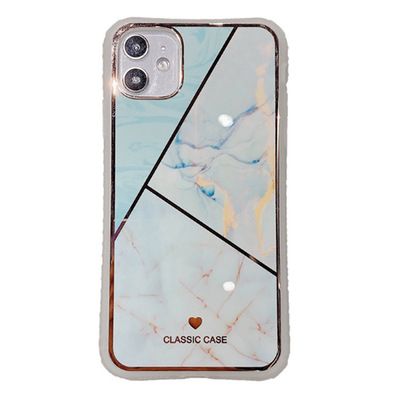 Adecuado para iPhone 12 Pro Max pequeña cintura bruta IMD marble teléfono caso gradiente brillo polvo apple 11 comercio exterior Item Picture