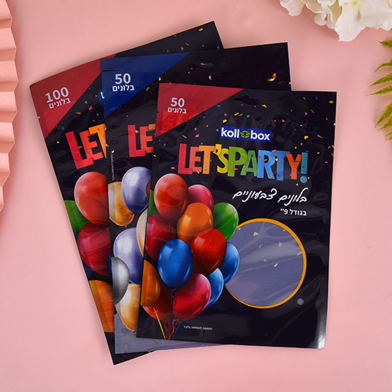 The semi-transparent composite bag with three-side seal and heat-sealable style for creative balloons is for reference only and can be customized by the manufacturer