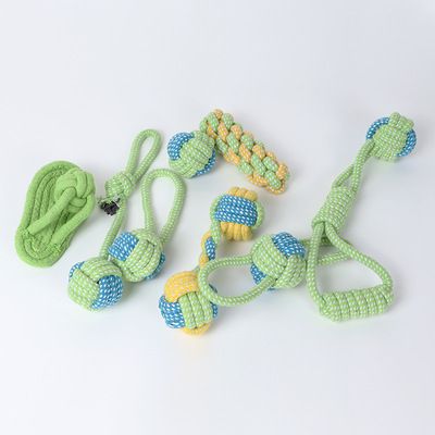 Pet tooth cleaning knot toy set cotton rope toy dog toy molar bite dog knot toy details Picture