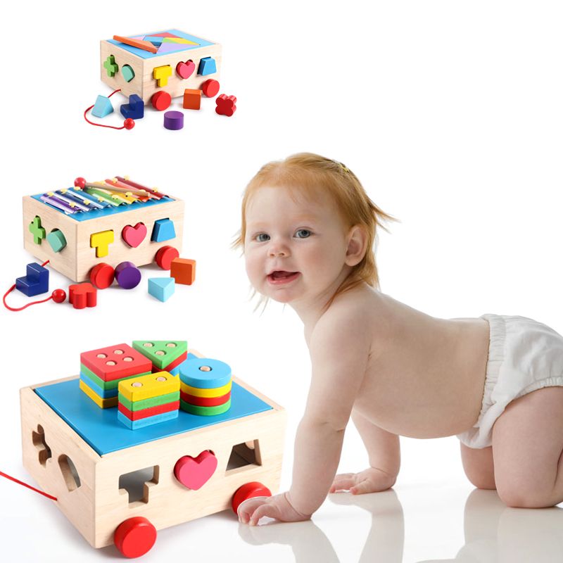 The wooden toy column trailer building blocks are highly entertaining and come in rich colors. They can exercise babies' hand-eye coordination, visual ability, logical thinking ability, and early education enlightenment training. They are parent-child games Application Scenario