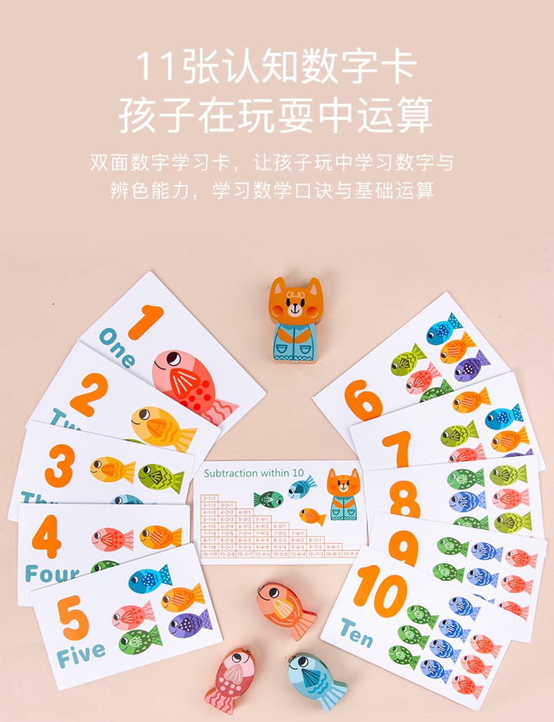 The wooden toy fishing tower is highly entertaining and colorful, which can exercise babies' hand-eye coordination, visual ability, logical thinking ability, and early education enlightenment training. It is a parent-child game detail image 5