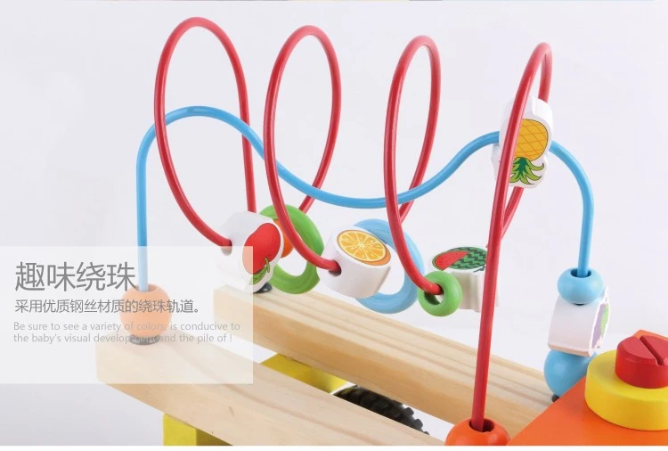 The wooden disassembly and assembly project beaded car is highly entertaining and colorful, which can exercise babies' hand-eye coordination, visual ability, logical thinking ability, early education enlightenment training, and parent-child games detail image 6