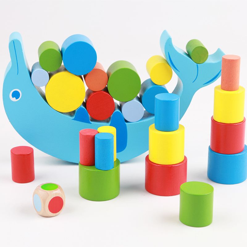 The wooden dolphin balance toy is highly entertaining with rich colors. It can exercise babies' hand-eye coordination, visual ability, logical thinking ability, and early education enlightenment training. It is a parent-child game Application Scenario