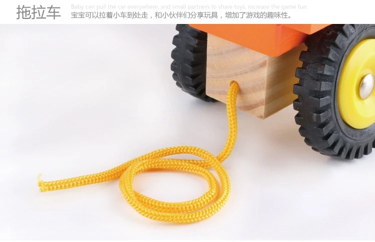 The wooden disassembly and assembly project beaded car is highly entertaining and colorful, which can exercise babies' hand-eye coordination, visual ability, logical thinking ability, early education enlightenment training, and parent-child games detail image 8