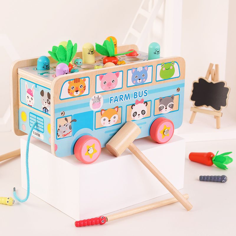 The wooden toy, an educational and multi-functional whack-a-mole game, is highly entertaining. It can exercise babies' hand-eye coordination, visual ability, logical thinking ability, and early education enlightenment training. It is a parent-child game details Picture