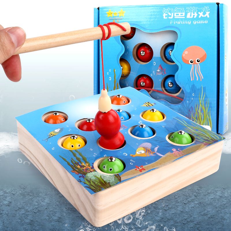 The wooden toy educational fishing game is highly entertaining, which can exercise babies' hand-eye coordination, visual ability, logical thinking ability, and early education enlightenment training. It is a parent-child game