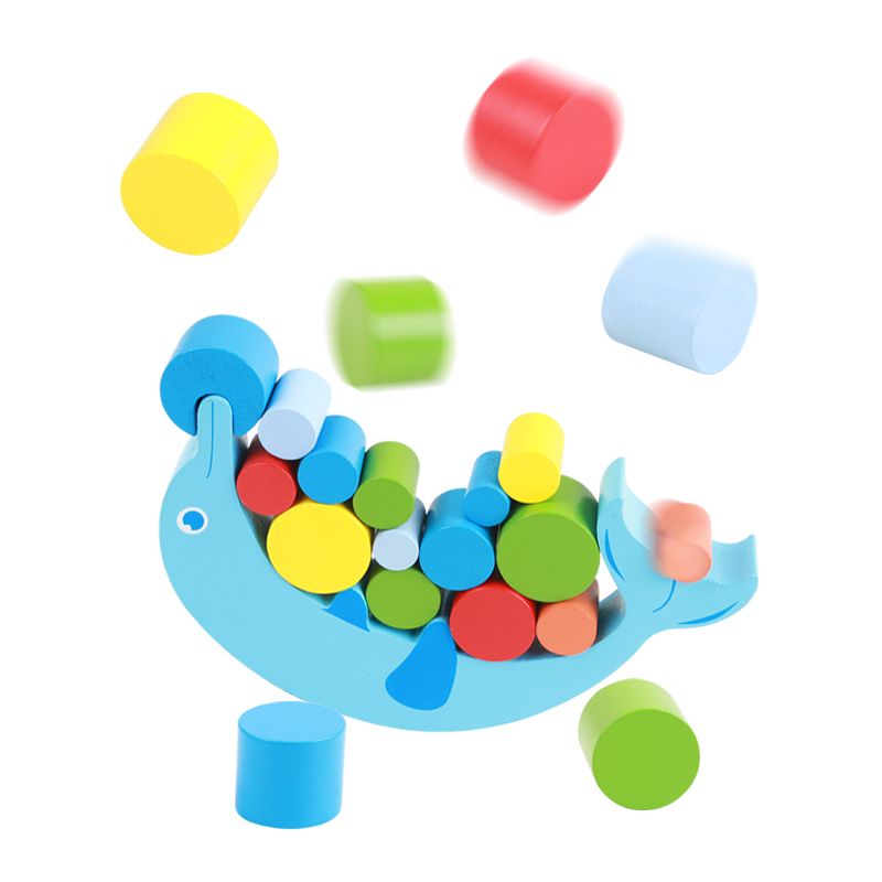 The wooden dolphin balance toy is highly entertaining with rich colors. It can exercise babies' hand-eye coordination, visual ability, logical thinking ability, and early education enlightenment training. It is a parent-child game Item Picture