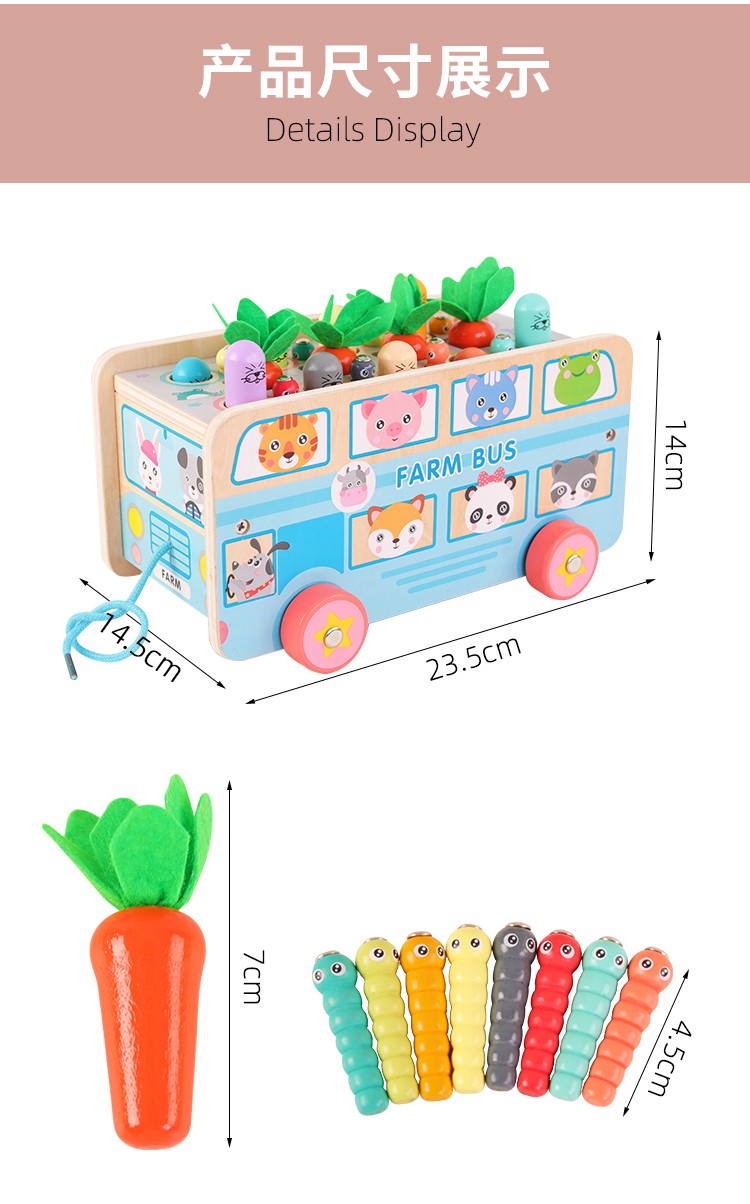 The wooden toy, an educational and multi-functional whack-a-mole game, is highly entertaining. It can exercise babies' hand-eye coordination, visual ability, logical thinking ability, and early education enlightenment training. It is a parent-child game detail image 10
