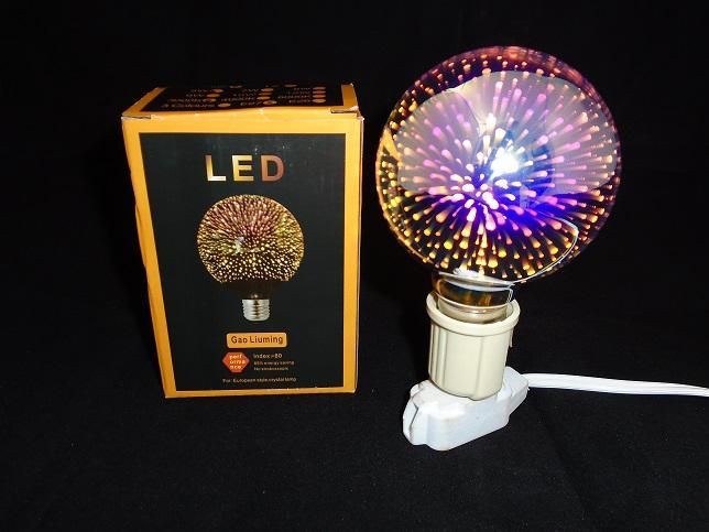 LED创意立体3D烟花灯泡 E27螺口电镀满天星七彩装饰氛围灯泡详情图9