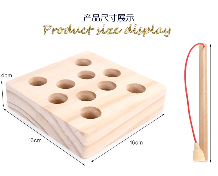 The wooden toy educational fishing game is highly entertaining, which can exercise babies' hand-eye coordination, visual ability, logical thinking ability, and early education enlightenment training. It is a parent-child game detail image 18