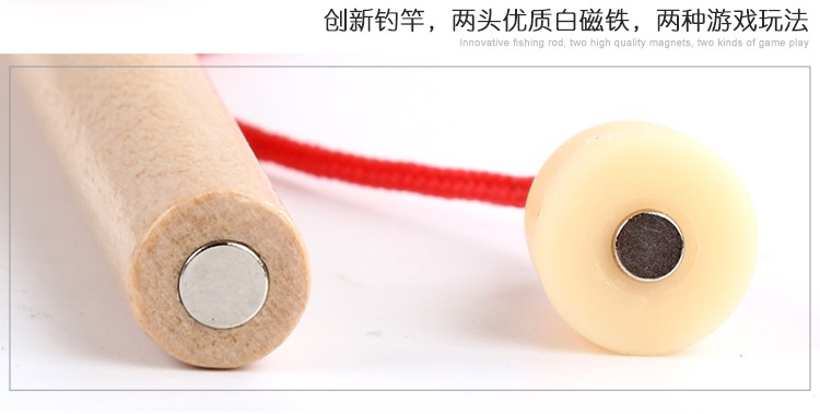 The wooden toy educational fishing game is highly entertaining, which can exercise babies' hand-eye coordination, visual ability, logical thinking ability, and early education enlightenment training. It is a parent-child game detail image 11