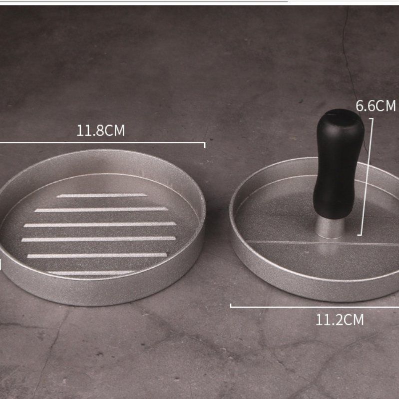 Metal hamburger press