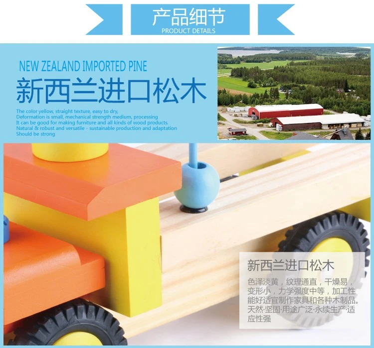 The wooden disassembly and assembly project beaded car is highly entertaining and colorful, which can exercise babies' hand-eye coordination, visual ability, logical thinking ability, early education enlightenment training, and parent-child games detail image 4