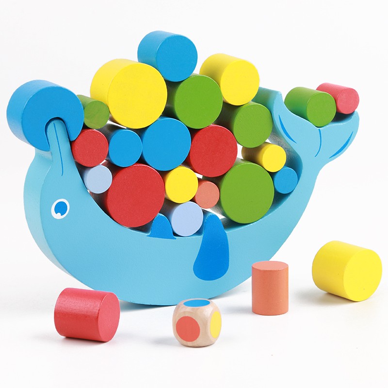 The wooden dolphin balance toy is highly entertaining with rich colors. It can exercise babies' hand-eye coordination, visual ability, logical thinking ability, and early education enlightenment training. It is a parent-child game detail image 9