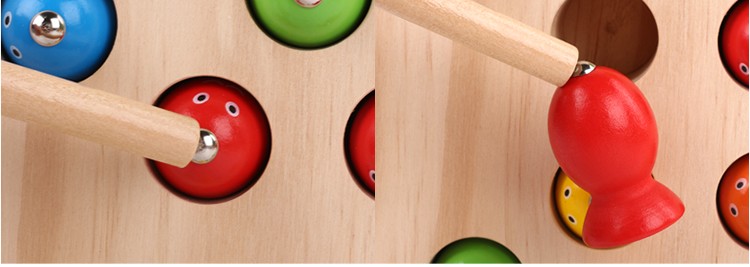 The wooden toy educational fishing game is highly entertaining, which can exercise babies' hand-eye coordination, visual ability, logical thinking ability, and early education enlightenment training. It is a parent-child game detail image 14