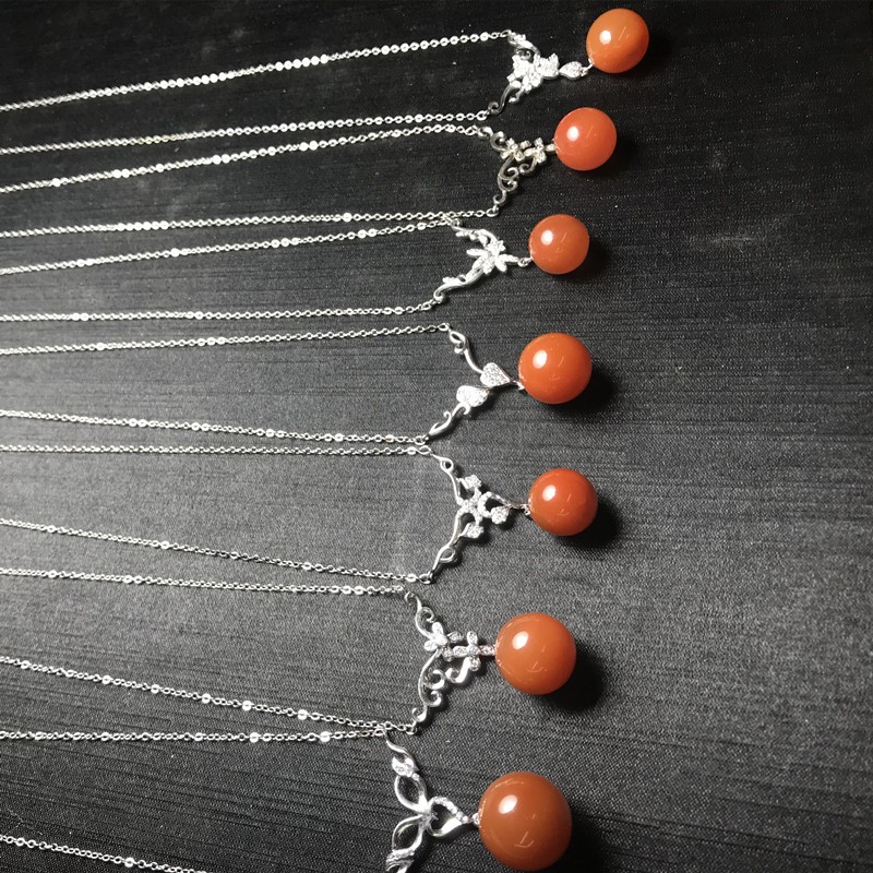 Bright color crystal jewelry, natural crystal, Sichuan Nan Hong Cherry Red necklace, set in international standard 925 sterling silver detail image 3