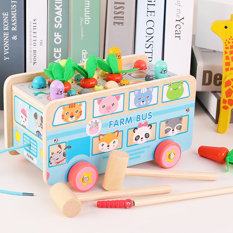 The wooden toy, an educational and multi-functional whack-a-mole game, is highly entertaining. It can exercise babies' hand-eye coordination, visual ability, logical thinking ability, and early education enlightenment training. It is a parent-child game