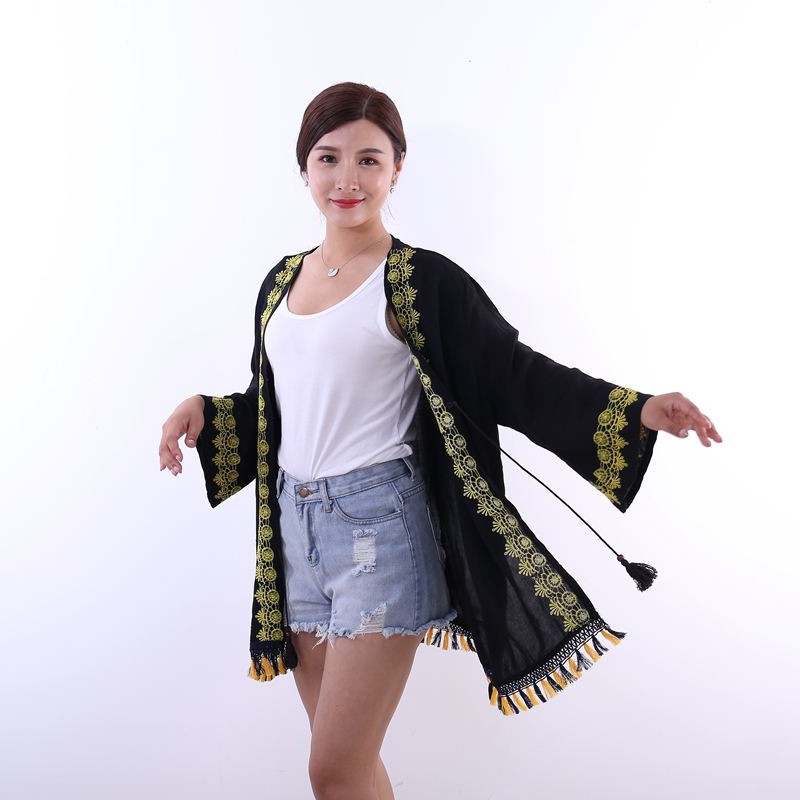Jane Eyre Siyuan 2022 New Summer Ethnic-style clothing, sun-protective clothing, personalized coats, cardigans and scarves - Jane Eyre Siyuan wholesale detail image 5