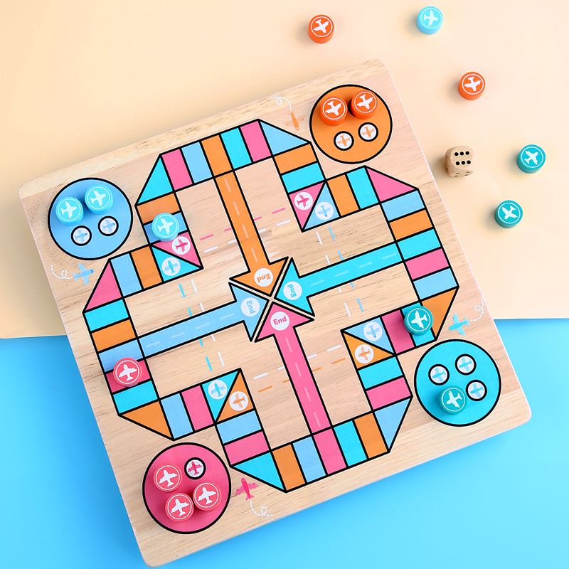 The three-in-one game of wooden match-3, bead-picking and flying chess is highly entertaining. It can exercise babies' hand-eye coordination, visual ability, logical thinking ability, early education and enlightenment training, and is a parent-child game details Picture