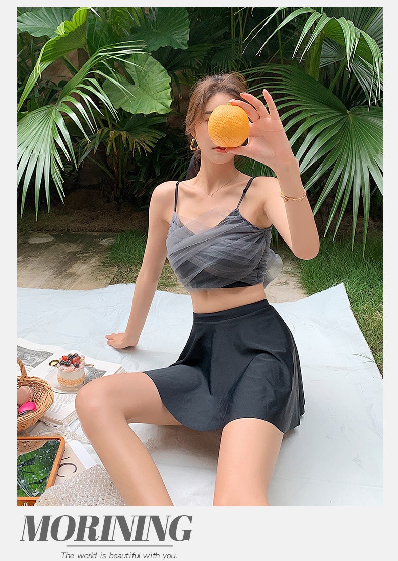 In 2021, The New Model Of Skinny And Conservative Students Bathing Hot Spring Seaside Summer Separate Swimsuit Female undefined