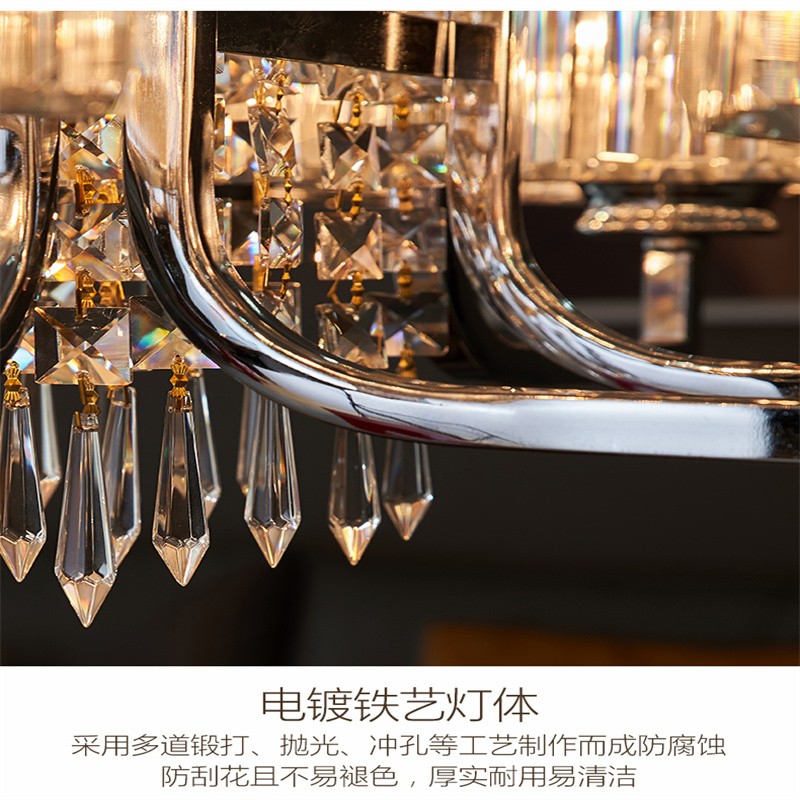 Nordic Restaurant Chandelier Modern Simple Ins Net Red Crystal Living Room Lighting Item Picture