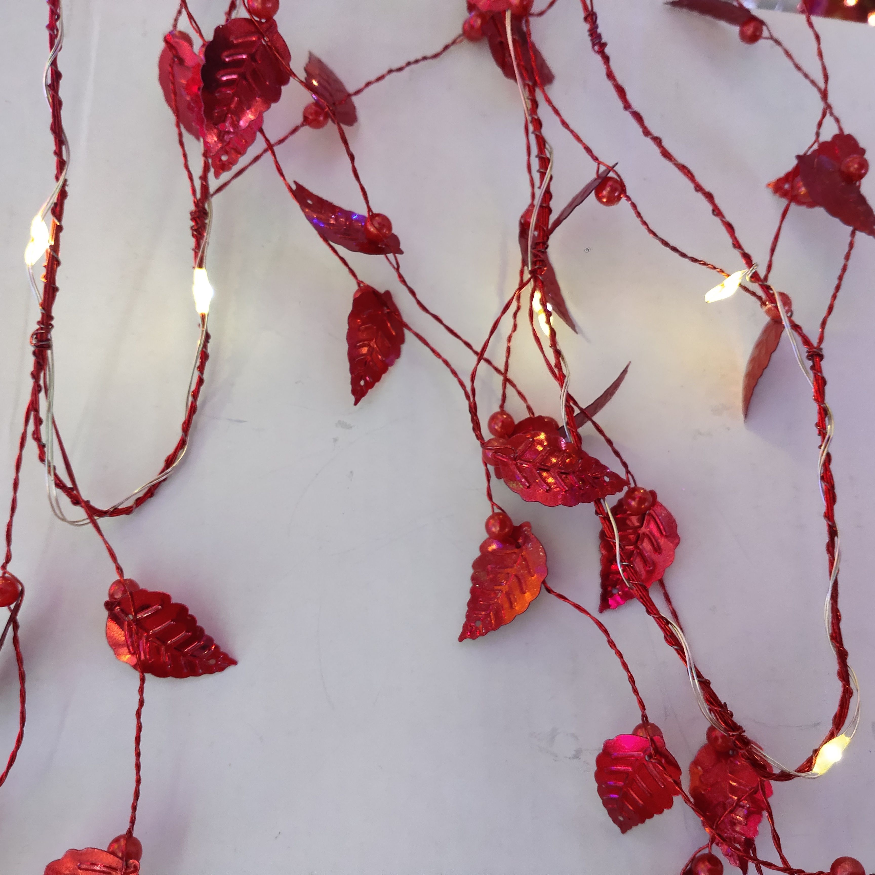 树叶灯串公园别墅圣诞节日装饰彩灯led小彩灯闪灯细节图