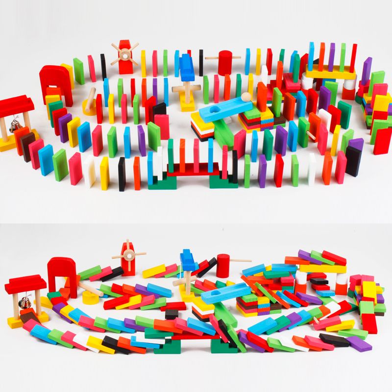 The 580-piece wooden toy, educational and intellectual game, Domino, is highly entertaining and colorful. It can cultivate logical thinking ability and exercise hand-eye coordination. It is a parent-child game for early education and enlightenment training Specification image
