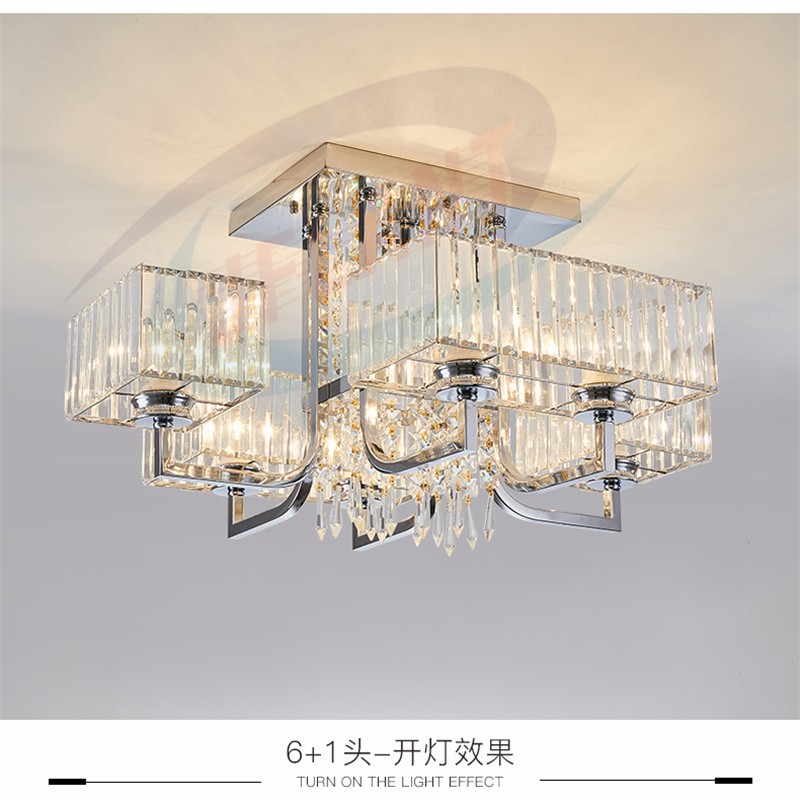Nordic Restaurant Chandelier Modern Simple Ins Net Red Crystal Living Room Lighting details Picture