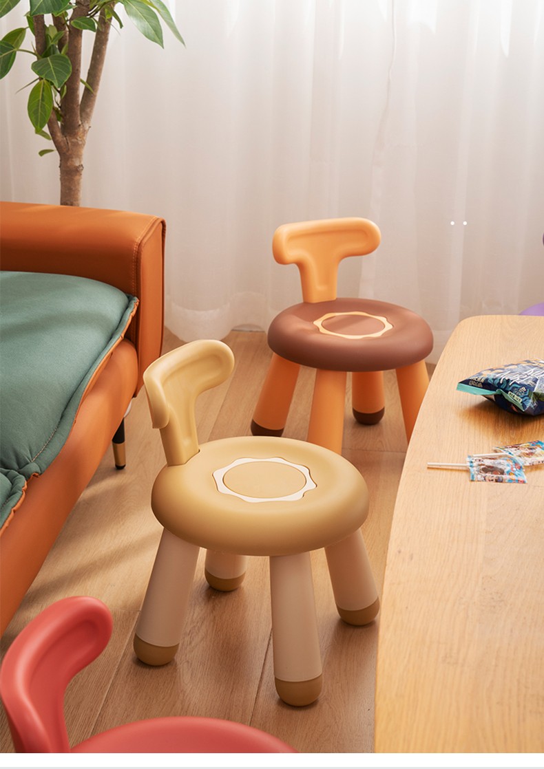 宝宝塑料小凳子家用卡通圆凳加厚可爱儿童甜甜圈儿童椅靠背椅详情13