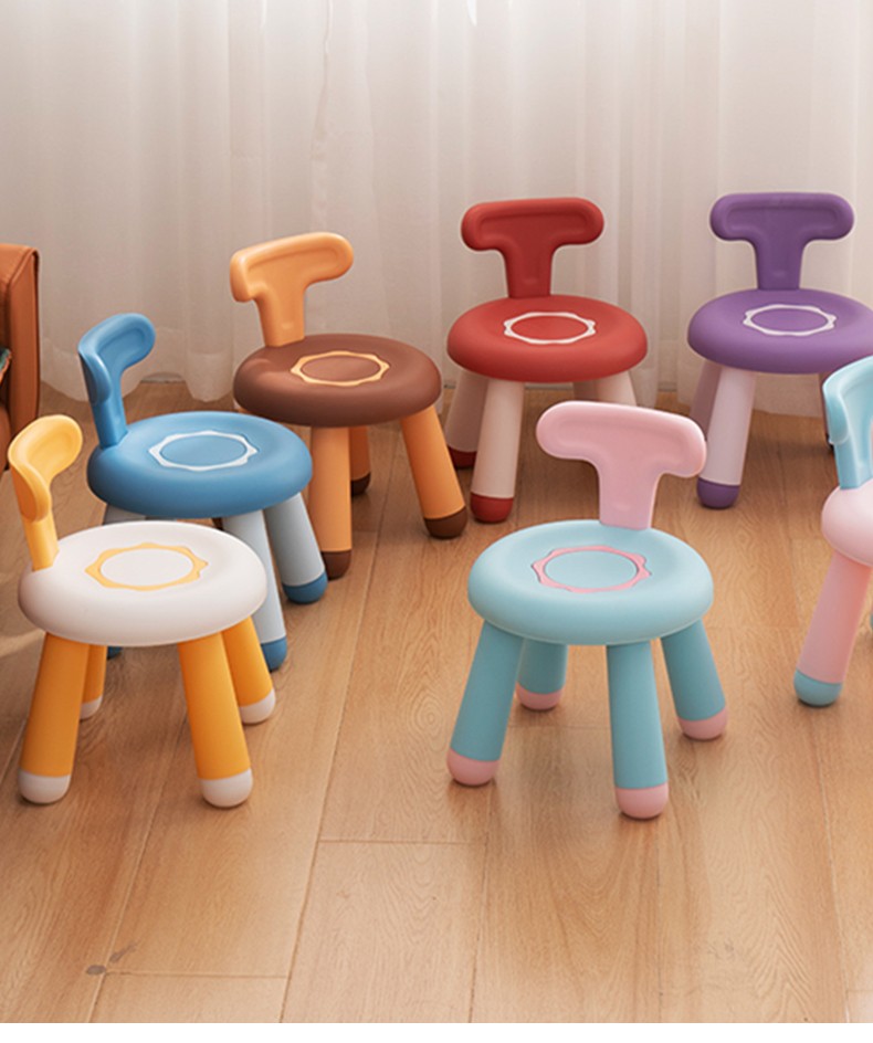 宝宝塑料小凳子家用卡通圆凳加厚可爱儿童甜甜圈儿童椅靠背椅详情10