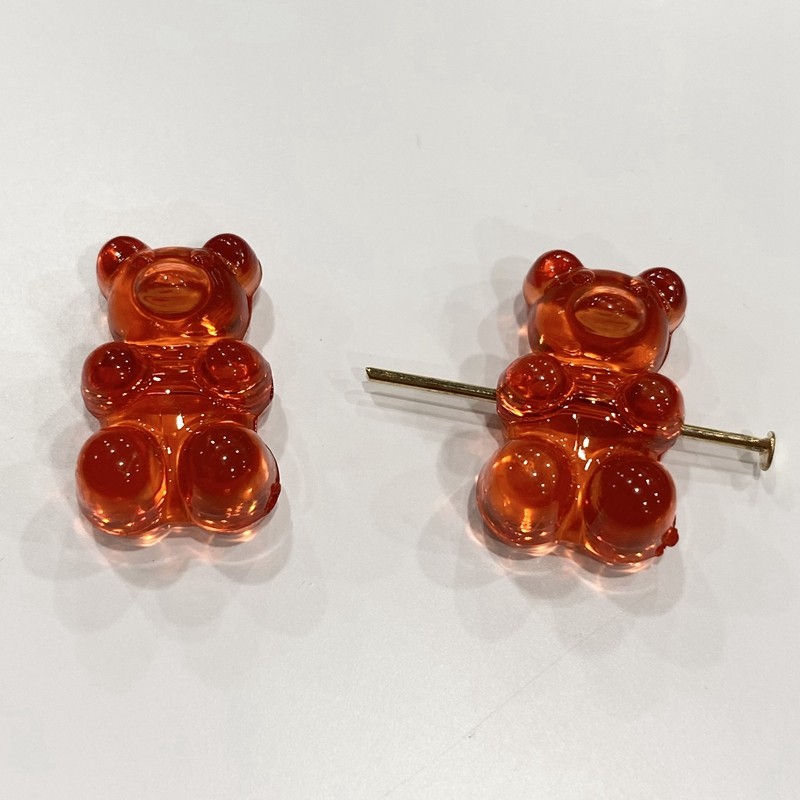 透明压克力抱抱小熊DIY手工制作 发夹  手机链 钥匙链配件详情图3